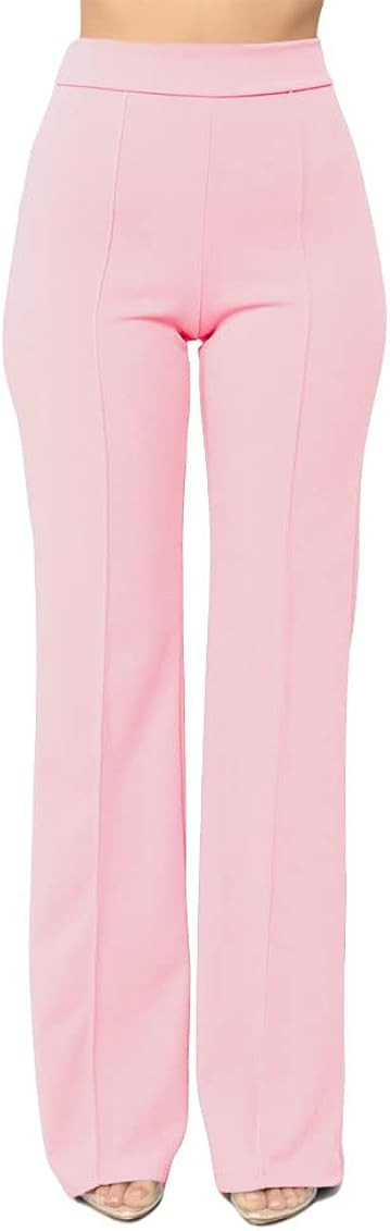 Pfvkeree Womens Straight Leg Casual Pants Workout Office Wide Leg High Waisted Trousers | Amazon (US)