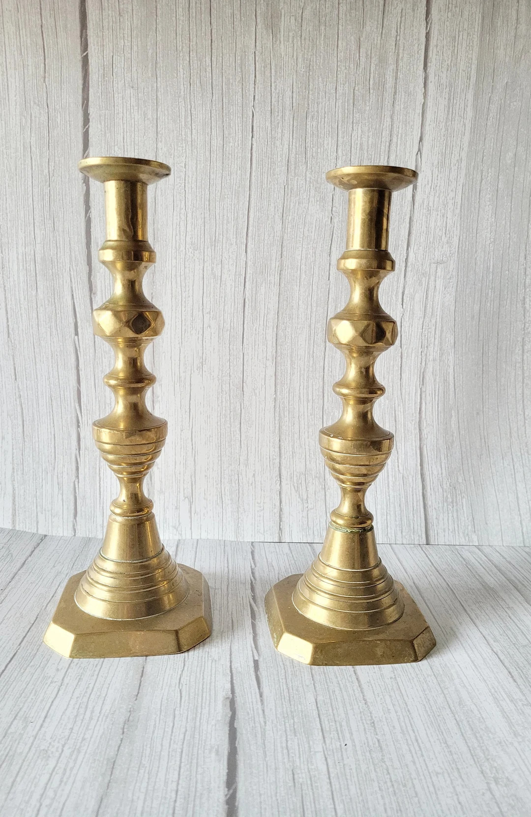 BRASS CANDLESTICK HOLDERS set of 2, Vintage decorative candle holders, Pair of taper holders, Can... | Etsy (US)