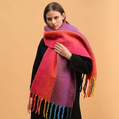 Women's Warm Scarf,Colorful Soft Comfort Elegant Cold Weather Pashmina Shawl,Fashion Long Scarf,P... | Amazon (US)
