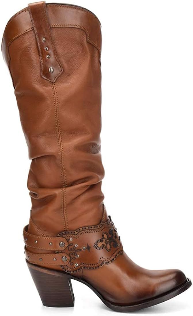 CUADRA Fashion Cowgirl Womens Boots Golden Color - Cowhide Leather - Handmade - Sizes from 6 to 9... | Amazon (US)