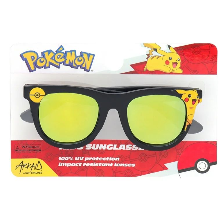 Pokemon Pikachu Square Frame Kids Sunglasses Black and Yellow | Walmart (US)