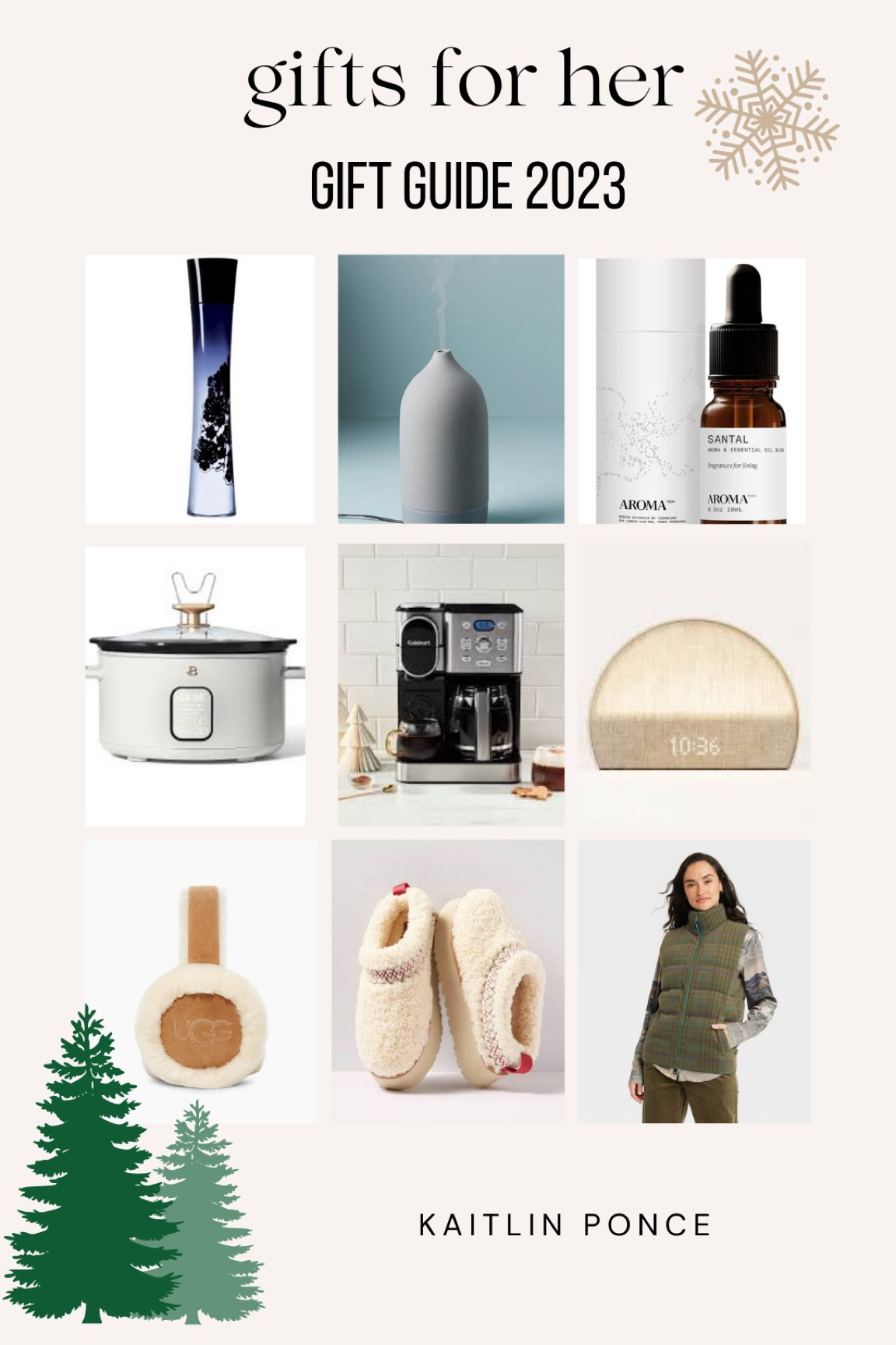 Women's Gift Guide 2023
My wishlist for this Christmas! 🌲

Perfume, essential oil diffuser, santal essential oil, crockpot, white crockpot, coffee machine, hatch alarm clock, ugg earmuffs, ugg slippers, puffer vest, gift ideas

#LTKHoliday #LTKGiftGuide #LTKCyberWeek
