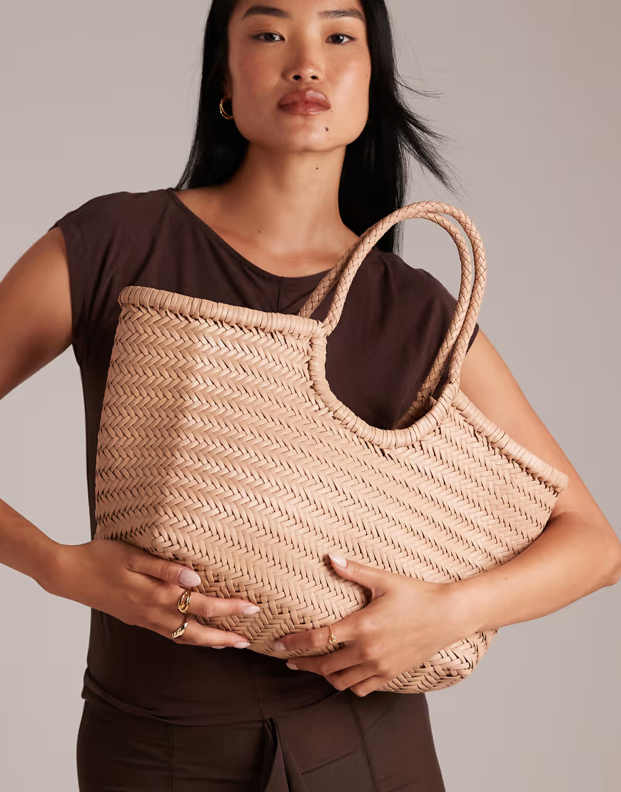 Dragon Diffusion Nantucket woven basket bag in sand-White | ASOS (Global)