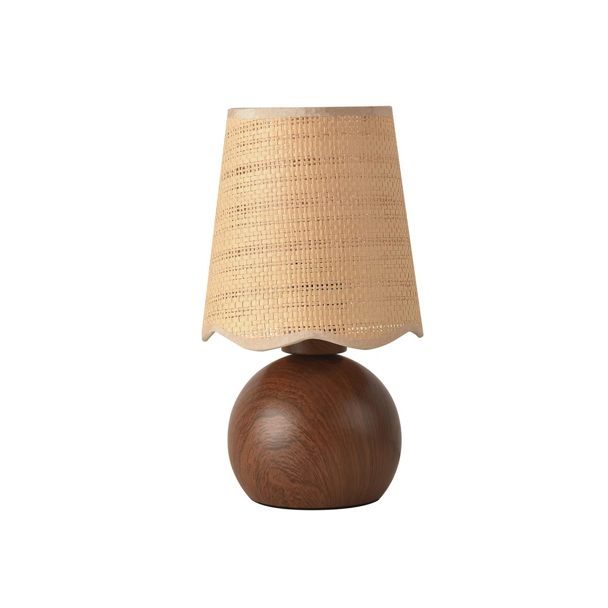 10.6’’ H Boho Rattan Table Lamp with Faux Wood Metal Base for Bedroom & Living Room, E26 Sock... | Wayfair North America