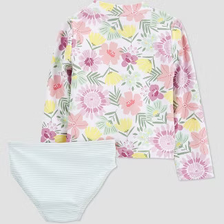 Carter's Just One You® Toddler Girls' 2pc Floral Rash Guard Set | Target
