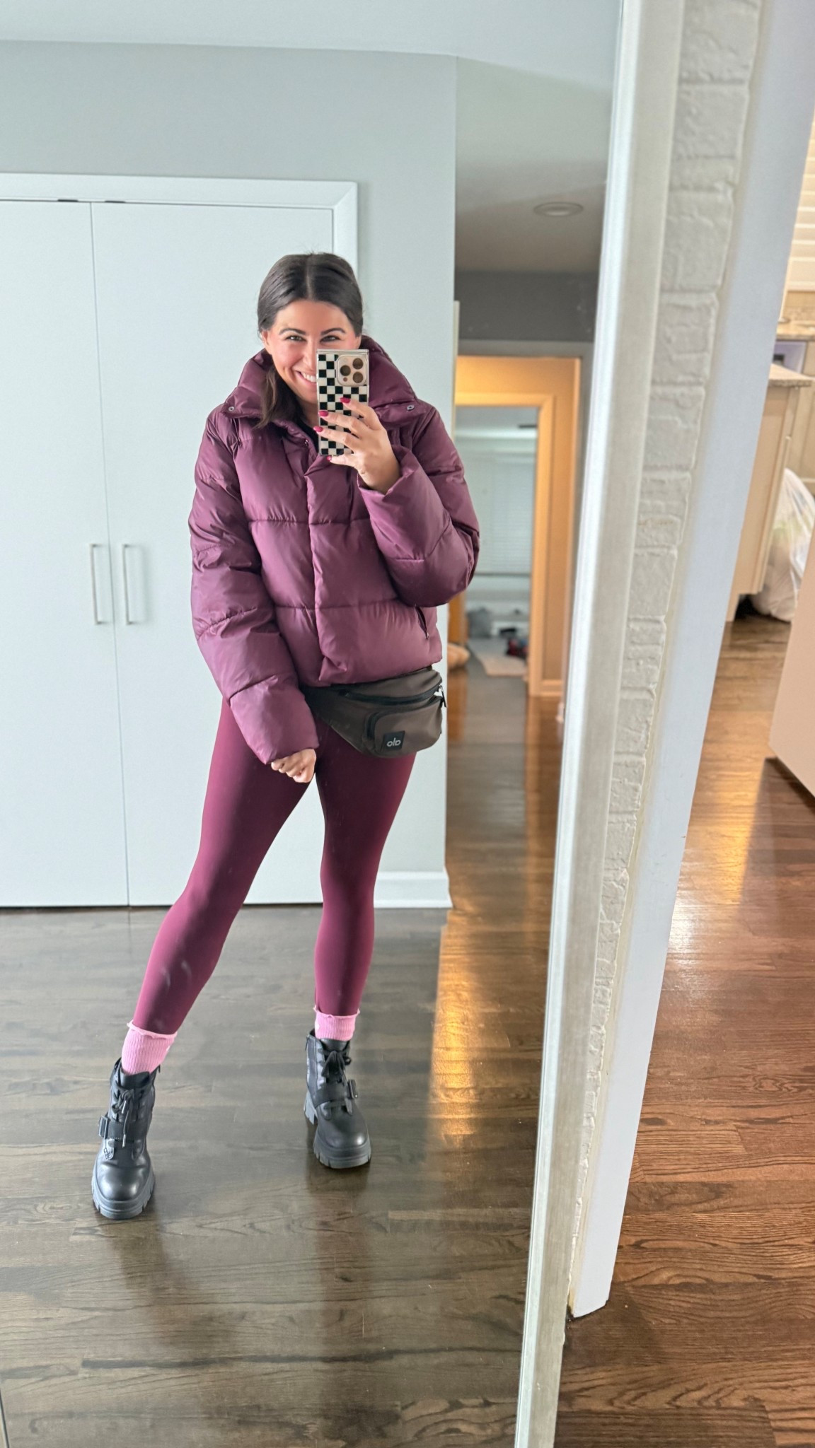 First snow of the season 'fit!!!! Monochromatic maroon for the WIN! 

#LTKActive #LTKOver40 #LTKMidsize