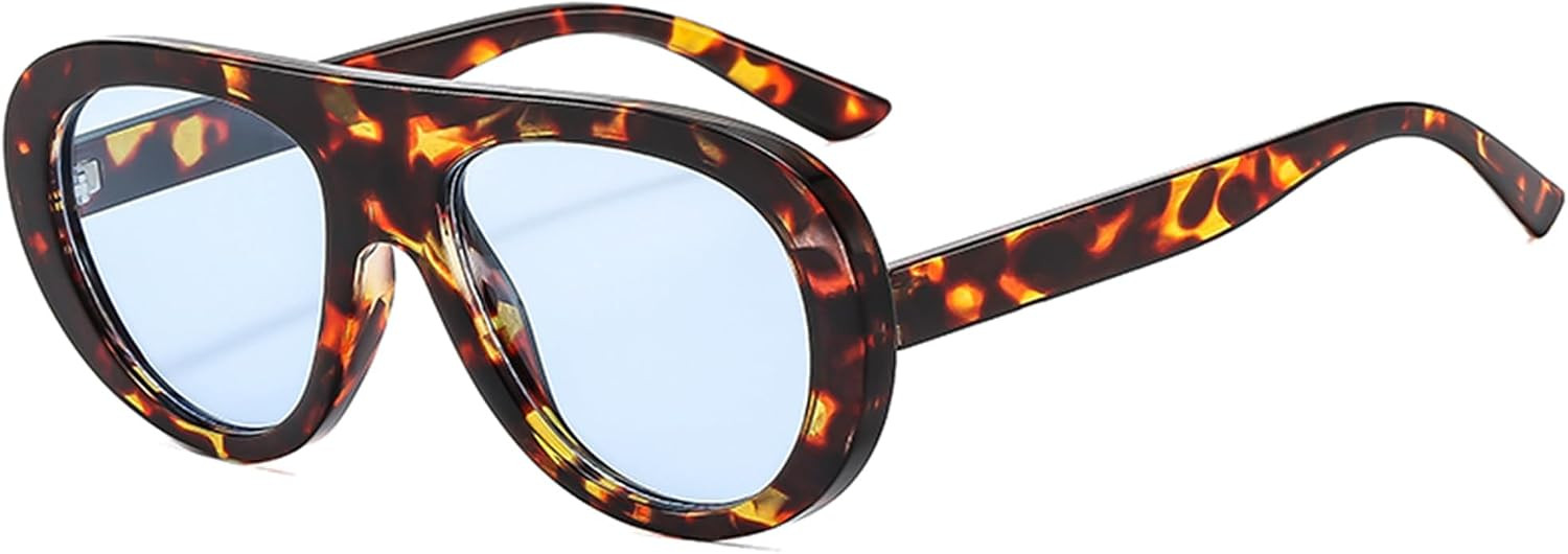 Retro Aviator Sunglasses for Women Chic Vintage Pilot Sun Glasses | Amazon (US)