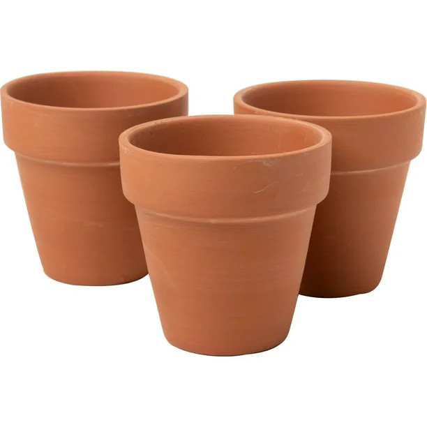 Plaid 44904 Unpainted Surface, Terra Cotta Pot Set, 3 Piece, 2 5/8" | Walmart (US)