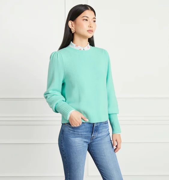 The Cropped Sylvie Sweater - Ocean Wave Merino Wool | Hill House Home