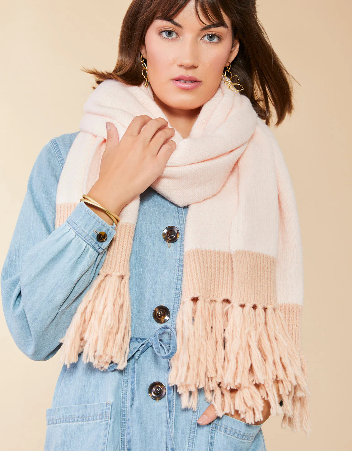 Oversize Scarf Blush Champagne | Spartina 449