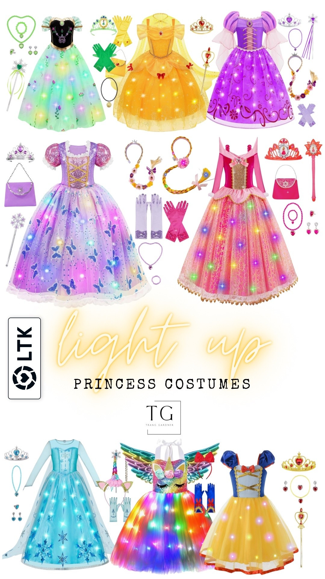 Light up princess costumes for girls 

#LTKFindsUnder50 #LTKKids #LTKSeasonal