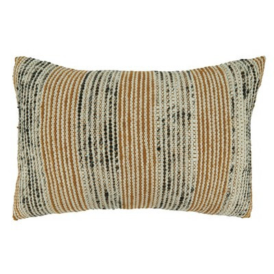 Saro Lifestyle Throw Pillow Cover with Stripe Design, 16"x24", Orange | Target