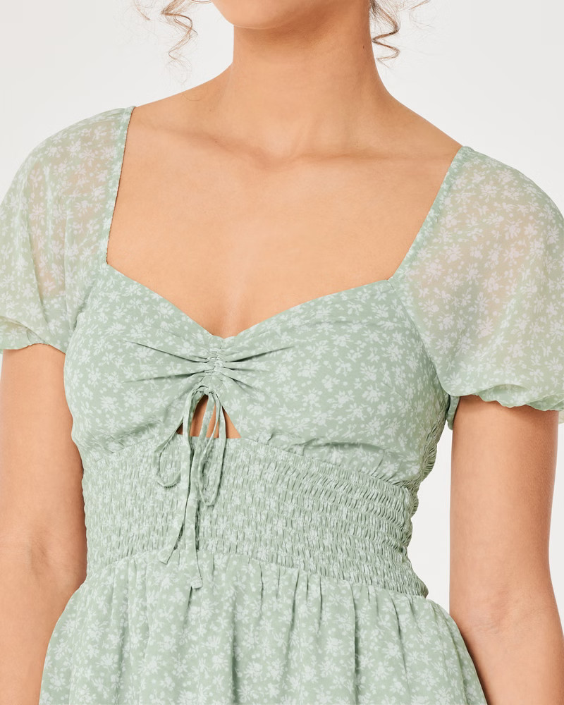 Triple-Tier Chiffon Mini Dress | Hollister (US)