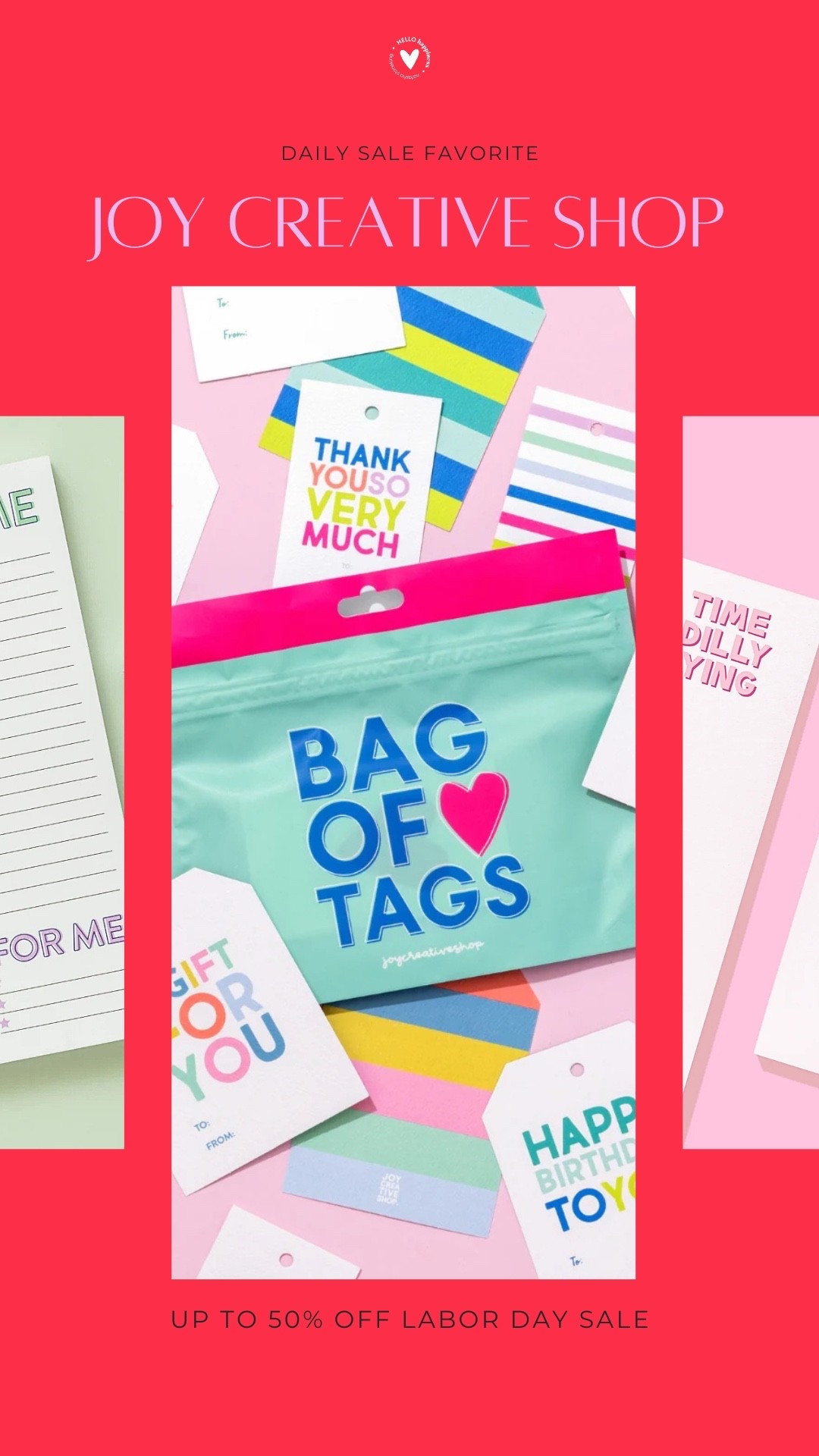 Joy Creative Shop is up to 50% off for Labor Day! Stocking up on their gift tags, notepads, and that iconic "Bag of Tags" — these make gift-giving so much more fun. Shop the sale before it's gone!

#LTKSaleAlert #LTKmomlife #LTKdayinmylife