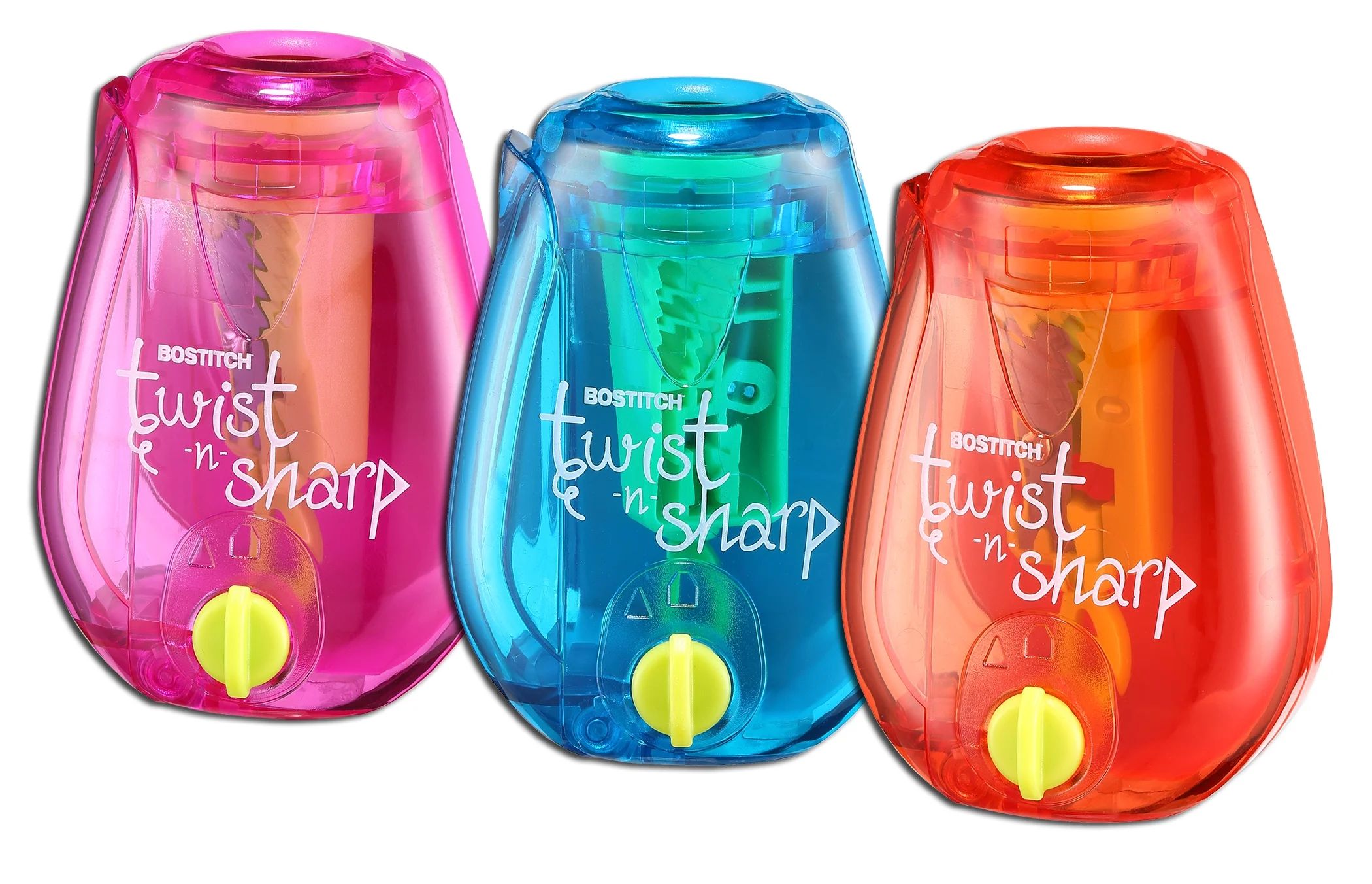 Bostitch Twist and Sharp Pencil Sharpener, 3-Pack, Assorted Colors | Walmart (US)