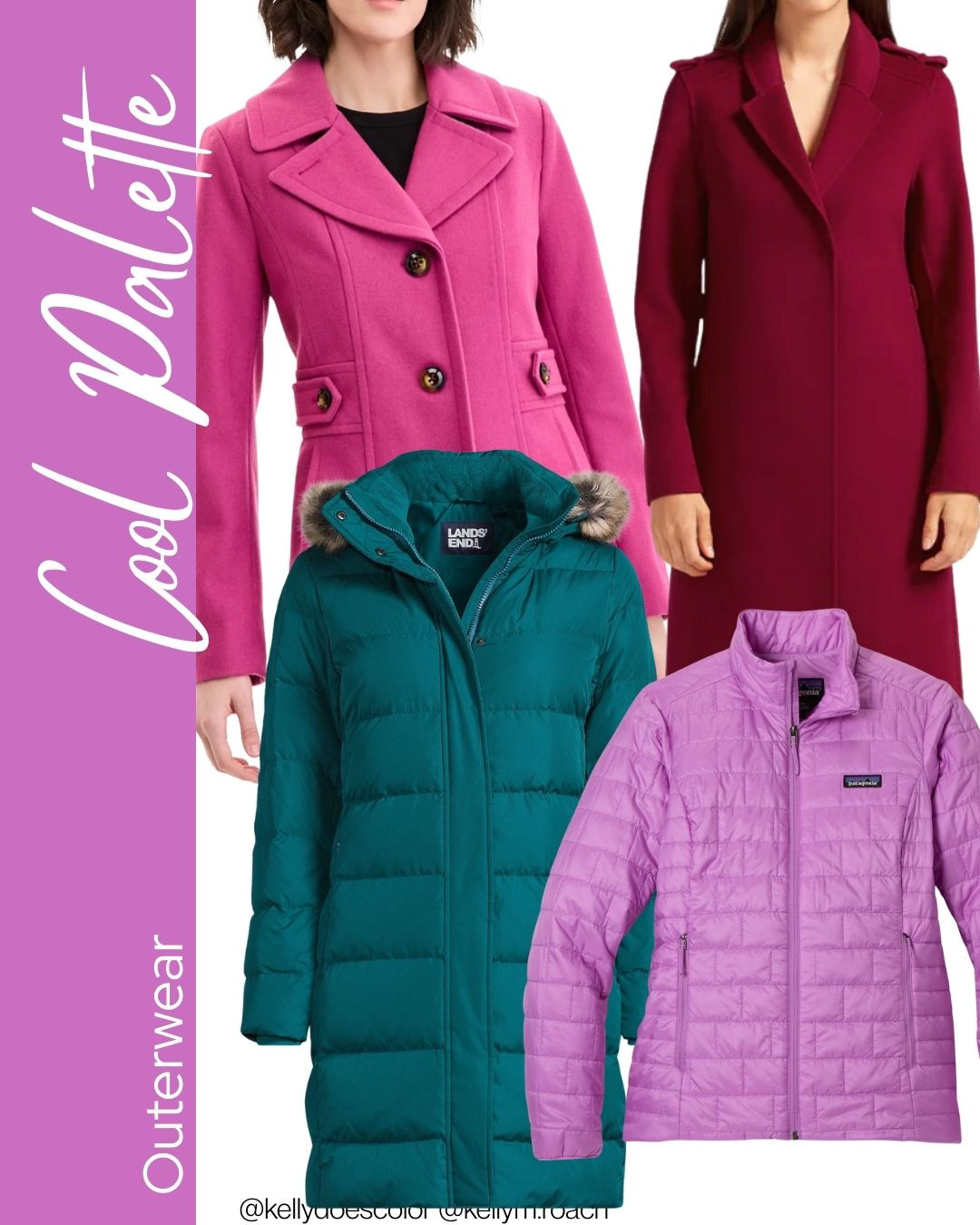 Your fall and winter coats and outerwear don't have to be black! Find a colorful one in your seasonal palette! The Cool Palette's colors are blue-based and perfectly balanced between bright and soft! 

 #LTKSeasonal #LTKOver40 #LTKStyleTip