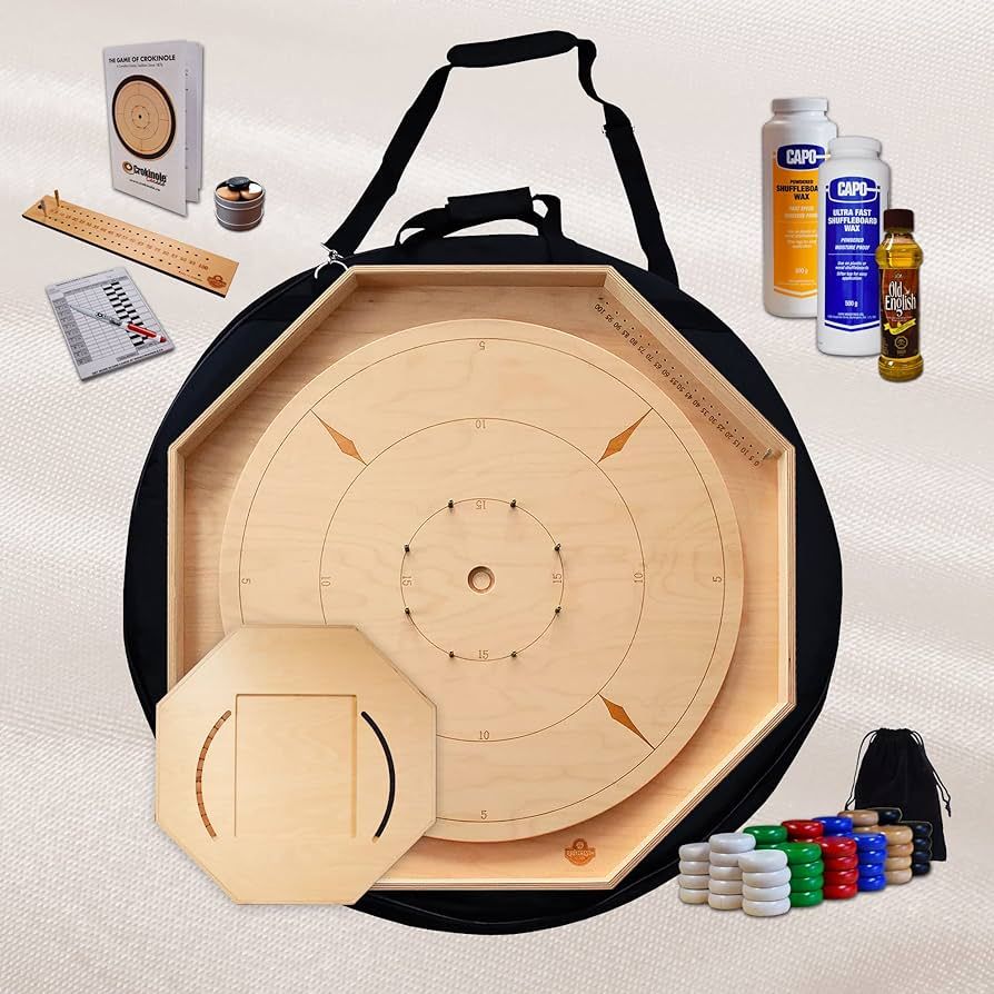 The Crokinole Master Kit - Large Traditional Crokinole Board Game Kit | Amazon (US)
