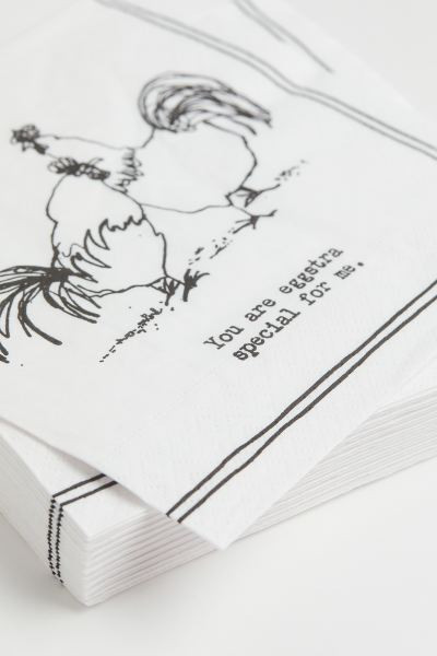 20-pack Paper Napkins - White/hens - Home All | H&M US | H&M (US + CA)