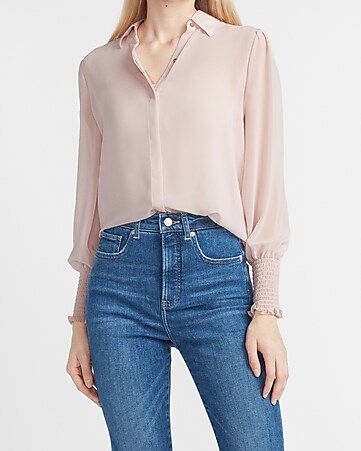 Smocked Cuff Shirt | Express