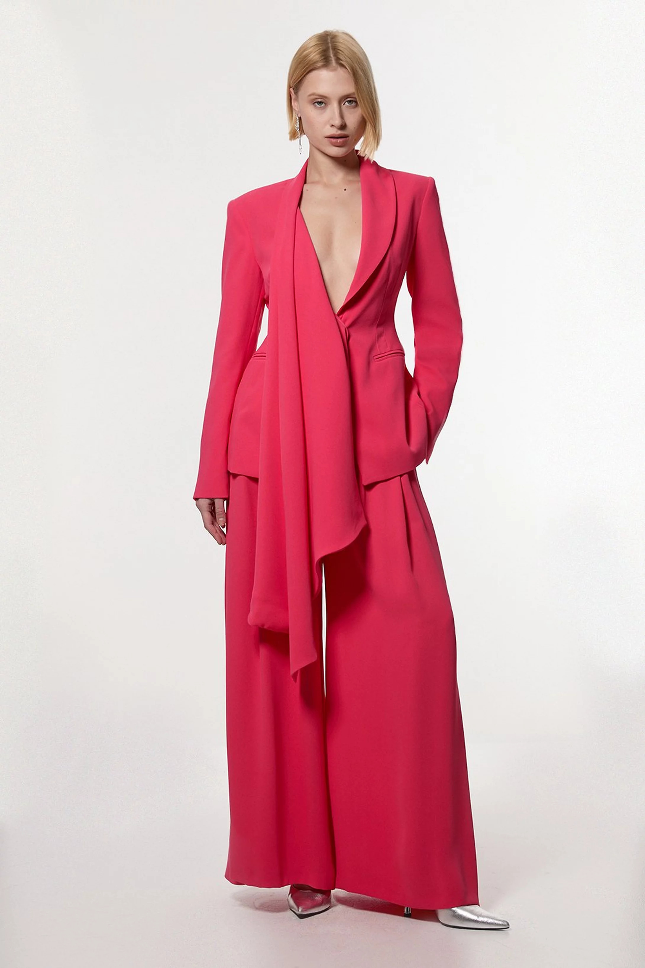 Soft Tailored Colour Block Suit Set | Karen Millen | Karen Millen UK + IE + DE + NL