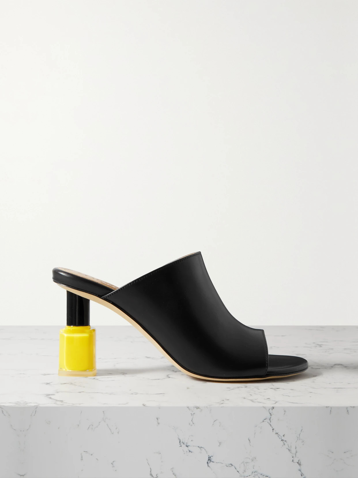 LOEWE - Nail Polish Leather Mules - Black | NET-A-PORTER (US)