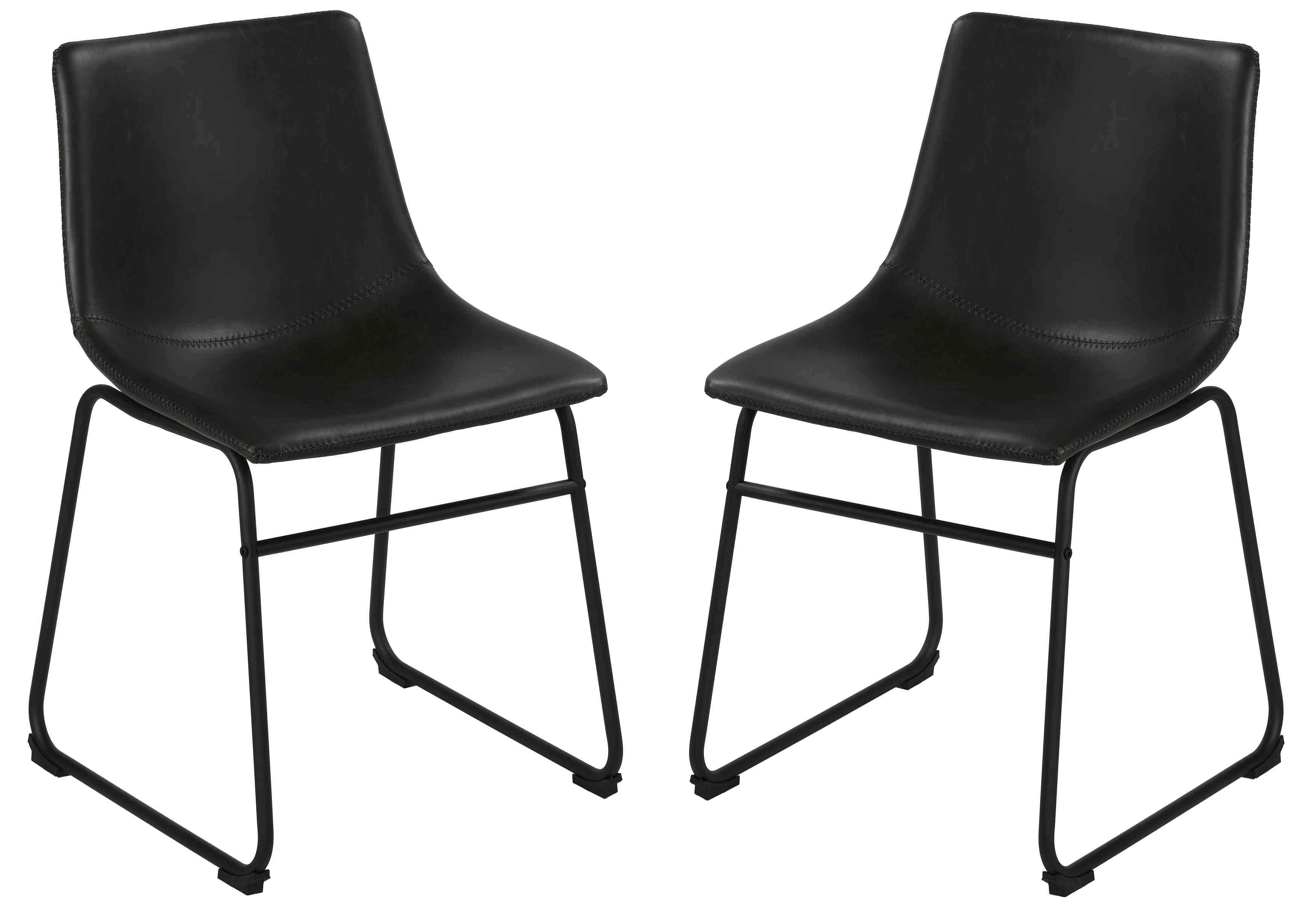 Cortesi Home Casablanca Dining Chair in Chalkboard Black Faux Leather (Set of 2) | Walmart (US)