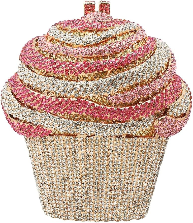 Women Ice Cream Crystal Evening Bag Luxury Rhinestone Clutch Wedding Party Minaudiere Purse and H... | Amazon (US)