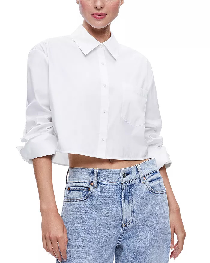 Finely Cropped Oversized Button Down Shirt | Bloomingdale's (US)