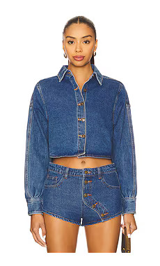 LIONESS Sundrenched Shirt in Mid Wash from Revolve.com | Revolve Clothing (Global)