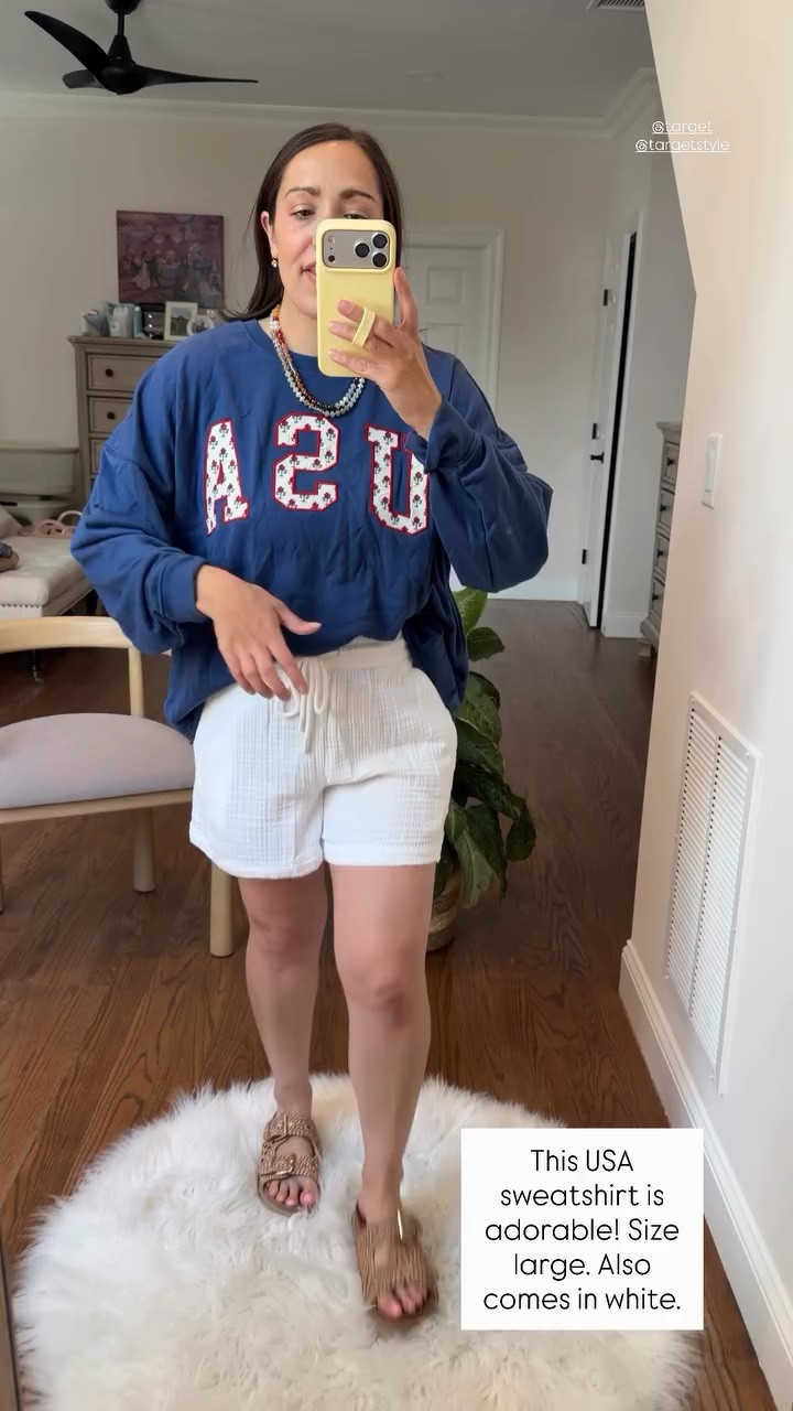This USA sweatshirt is adorable! Size large. Also comes in white.  @target @targetstyle