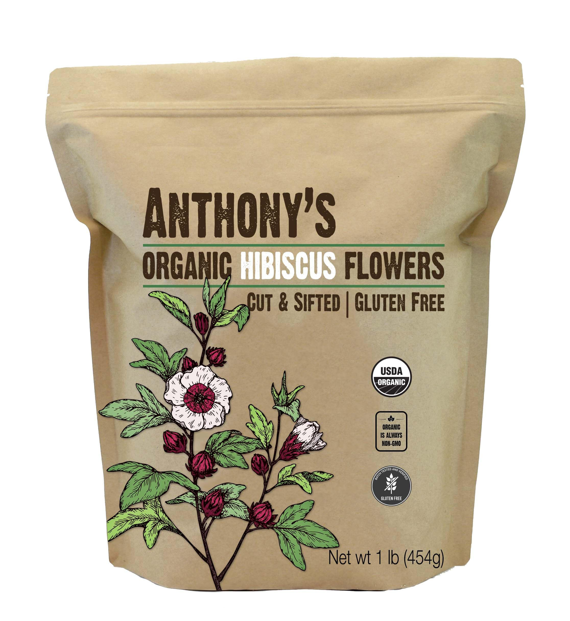 Anthony's Organic Hibiscus Flowers, 1 lb, Cut & Sifted, Gluten Free, Non GMO, Non Irradiated, Ket... | Amazon (US)