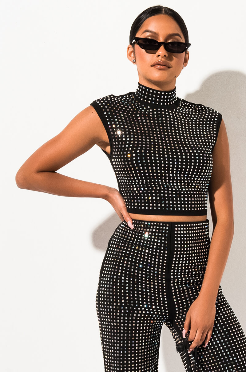 AKIRA White Diamonds Crop Top | AKIRA