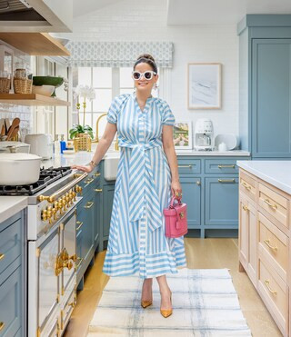 x Style Charade Stripe Button Down Collar Short Sleeve Tie Front Dress | Dillard's