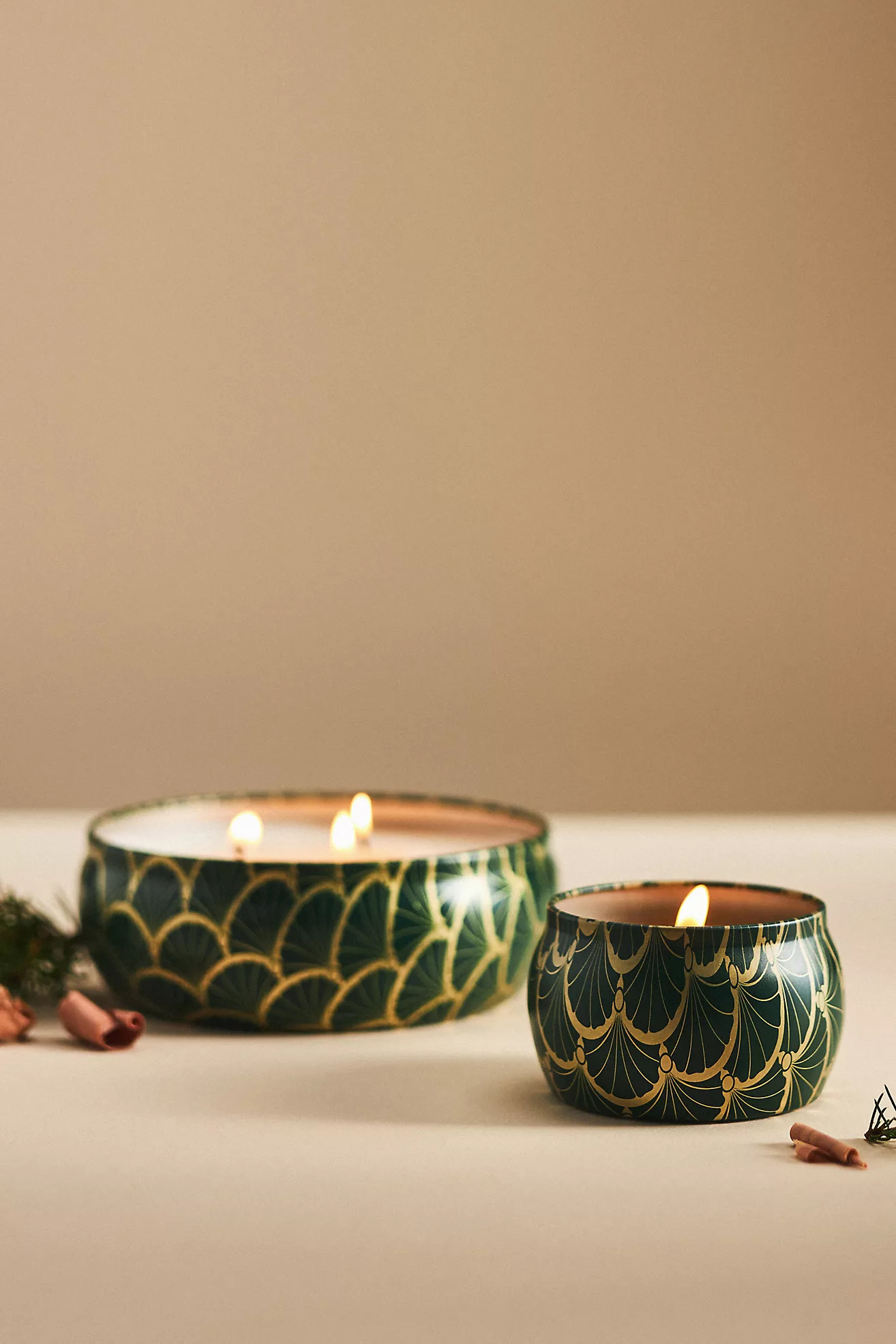 Voluspa Noble Fir Garland Tin Candle | Anthropologie (US)