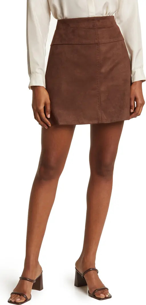 MAX STUDIO Faux Suede A-Line Miniskirt | Nordstromrack | Nordstrom Rack