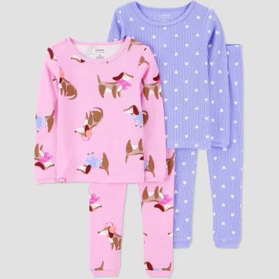 Carter's Just One You® Toddler Girls' 4pc Long Sleeve Cotton Pajama Set | Target