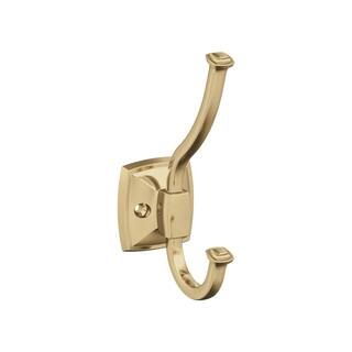 Kinsale 5-1/4 in. L Champagne Bronze Double Prong Wall Hook | The Home Depot