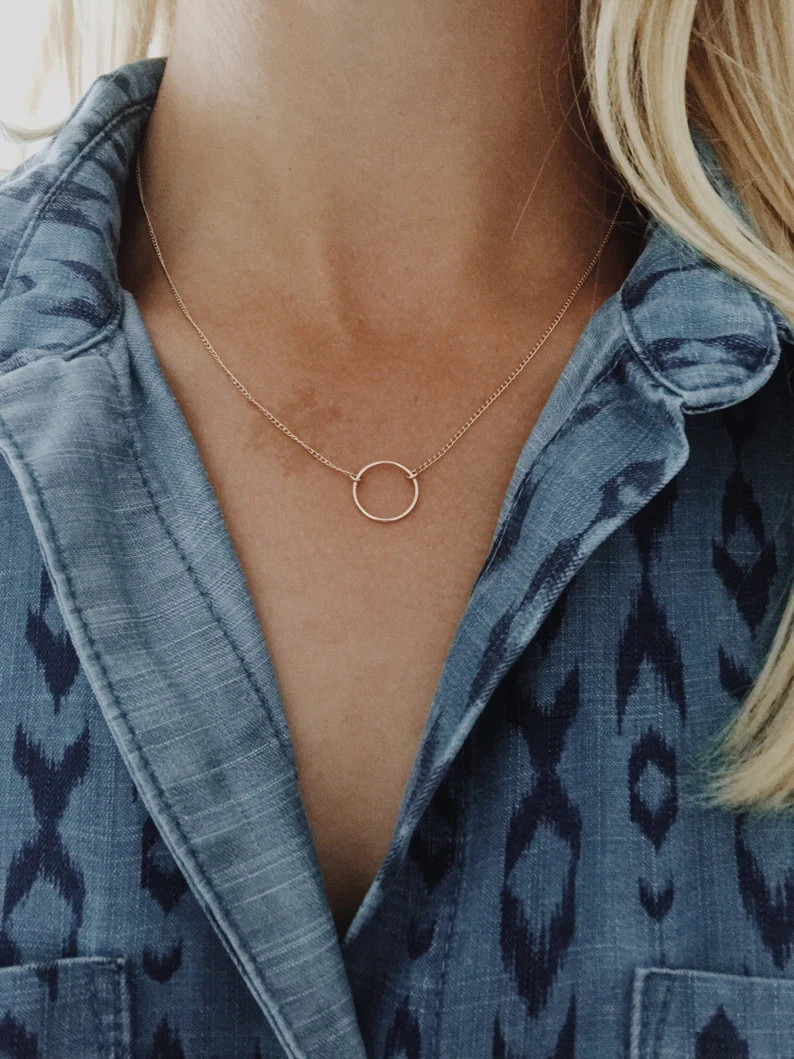 Infinity Circle Necklace - 14/20 Gold Fill or Sterling Silver - 15", 16", 17", 18", 19" or 20" go... | Etsy (US)