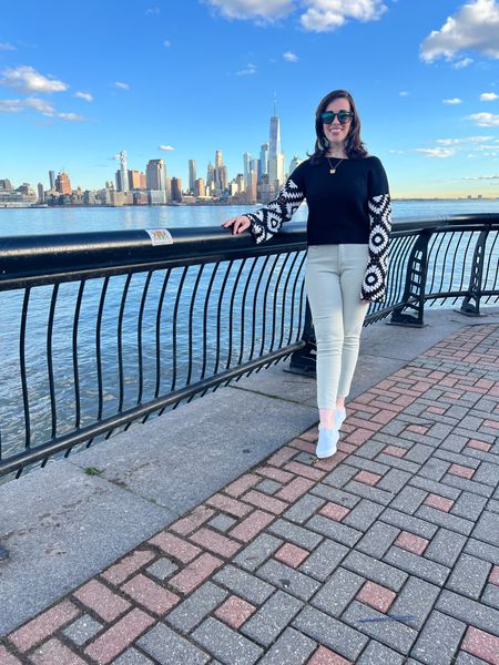 Black and White Cropped Sweater (size small). Green skinny jeans (size 4). White vans (size 8.5). #sweater #croppedsweater #jeans #denim #greenjeans #greenjeans #greendenim #vans #sneakers #whitesneakers #stpatricksdayoutfit #springoutfit #sweaters #sunglasses 
Spring Outfit 
Jeans 
St. Patrick’s Day Outfit 

#LTKfindsunder100 #LTKstyletip #LTKSeasonal