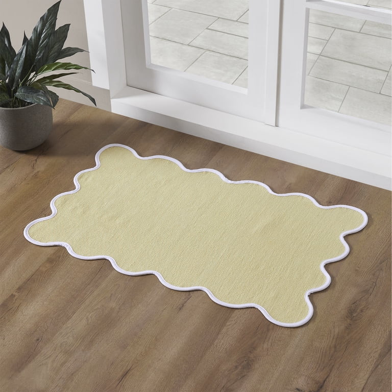 My Texas House Yellow Scallop Indoor/Outdoor Layering Rug, 24" x 38" | Walmart (US)