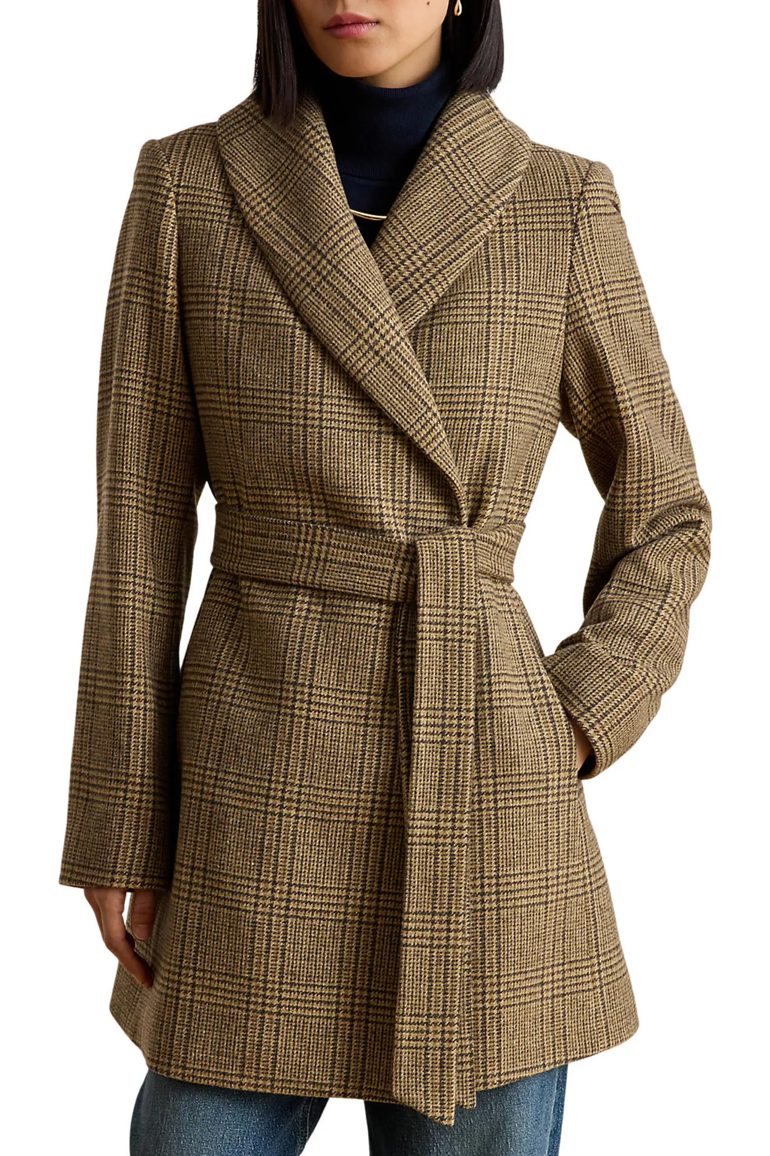 Plaid Wool Wrap Coat (Women) | Nordstrom | Nordstrom