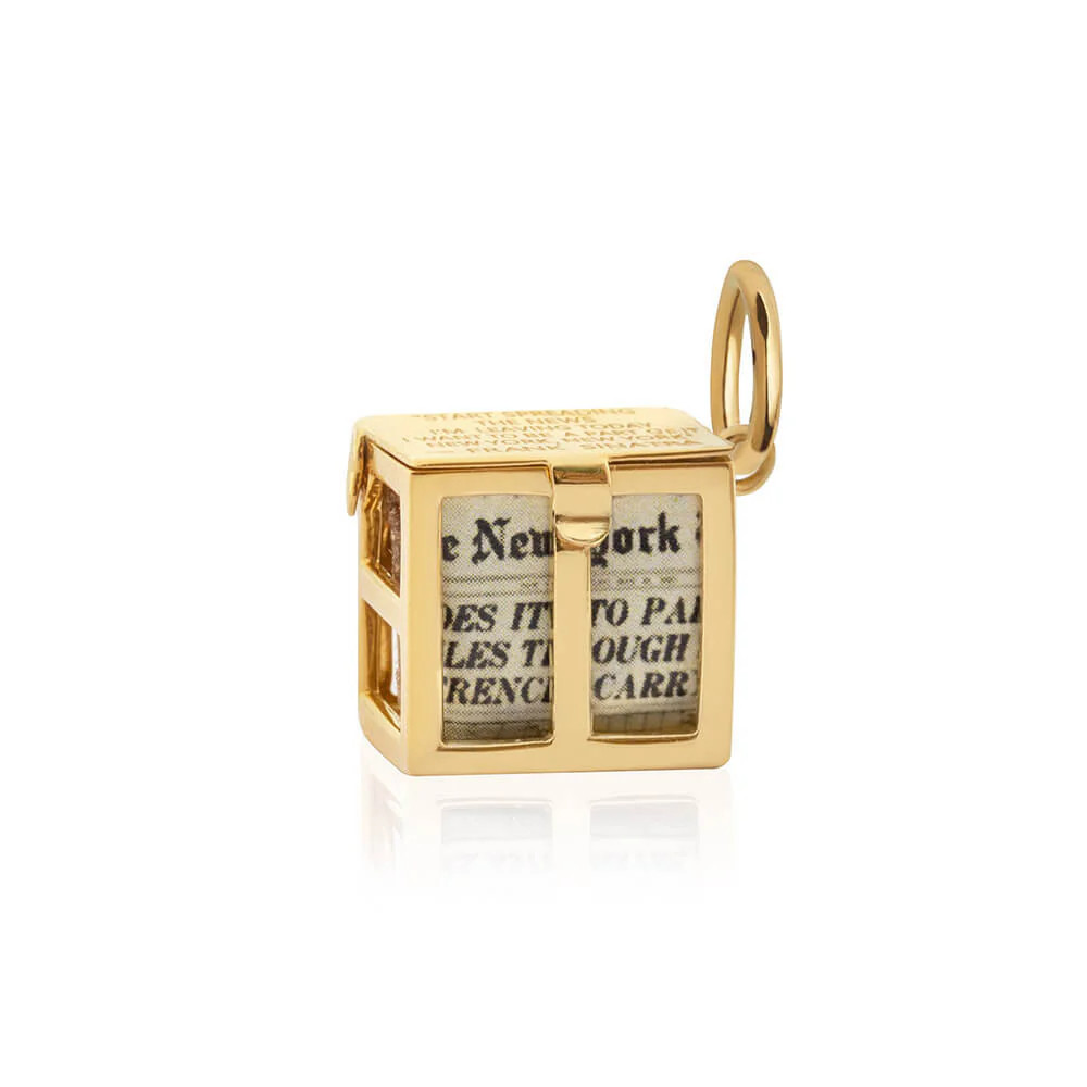 New York Newspaper Charm, Gold | Jet Set Candy (US)
