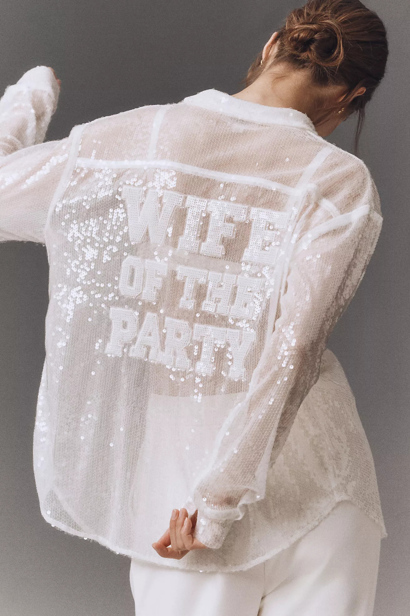 En Elly Wife of the Party Sequin Buttondown Shirt | Anthropologie (US)