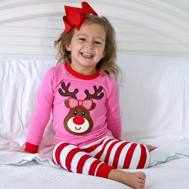 Pink Reindeer Loungewear Knit Stripe | Classic Whimsy