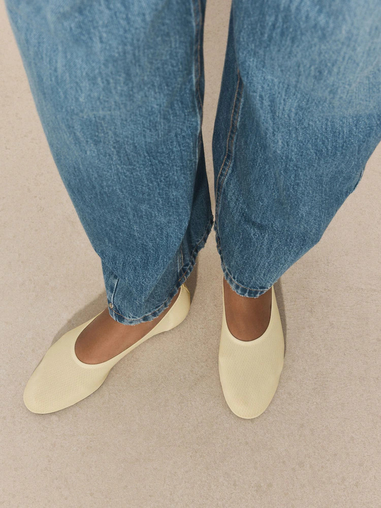 Buy Yellow Forever Comfort High Cut Mesh Ballerina Flat Shoes from Next Ireland | Next EU