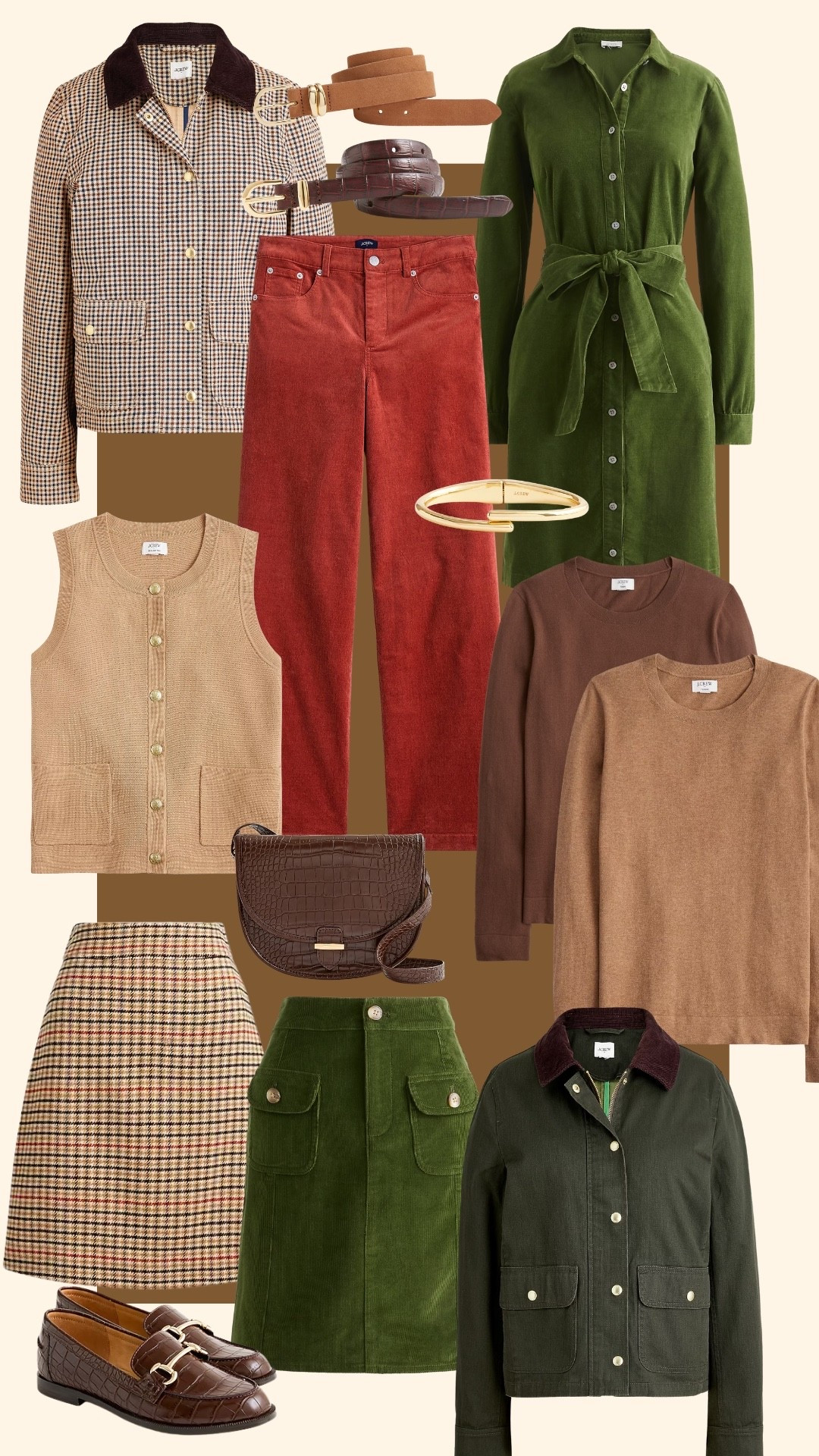 Jcrew factory sale, Labor Day sale, classic style, timeless, fall style, October, fall festival, pumpkin, Thanksgiving, October, teacher style, business casual, chestnut, rust, corduroy, sweater vest, gold button, corduroy skirt, moss green, olive green, bark jacket, field jacket, utility jacket, plaid skirt, tie waist dress, brown purse, brown loafers, cable knit

True autumn, soft autumn, dark autumn, HOCautumn, house of color autumn, color analysis

#LTKMidsize #LTKFindsUnder100 #LTKSeasonal