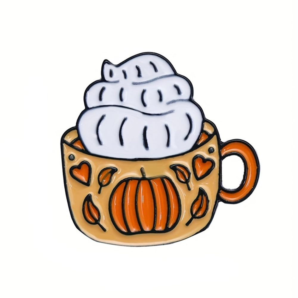 Pumpkin Cup Enamel Pin Cute Pumpkin Enamel Pins with Safety Backing Cartoon Pumpkin Cup Charms Ac... | Amazon (US)
