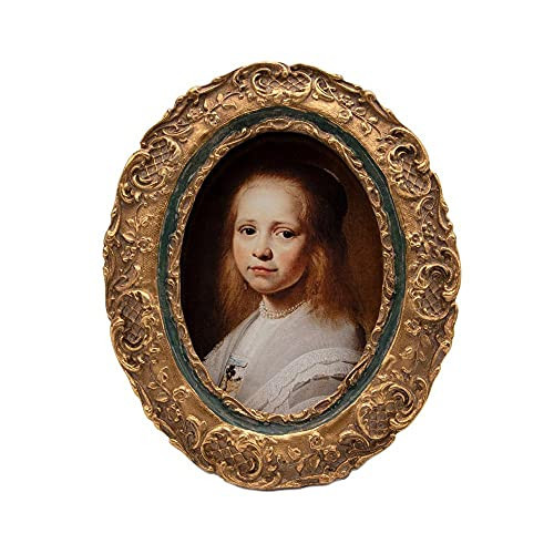 SYLVIA'S SHOP 2.5x3.5 Small Vintage Oval Picture Frame, Mini Antique Ornate Photo Frame, Table Top and Wall Hanging Home Decor, Old Fashioned Photo Gallery Art, Bronze Gold | Amazon (US)