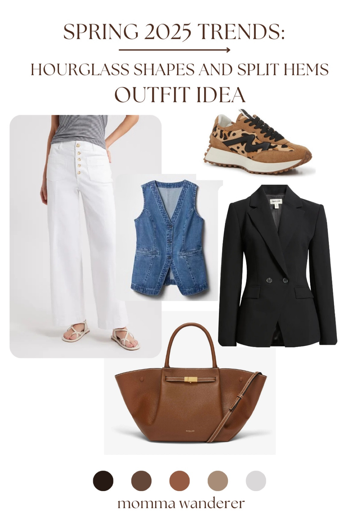 Spring trends outfit idea 💡 
Denim vest with white pants, black hourglass shape blazer, brown casual sneakers and my dream bag 💼 

#LTKOver40 #LTKStyleTip #LTKSeasonal
