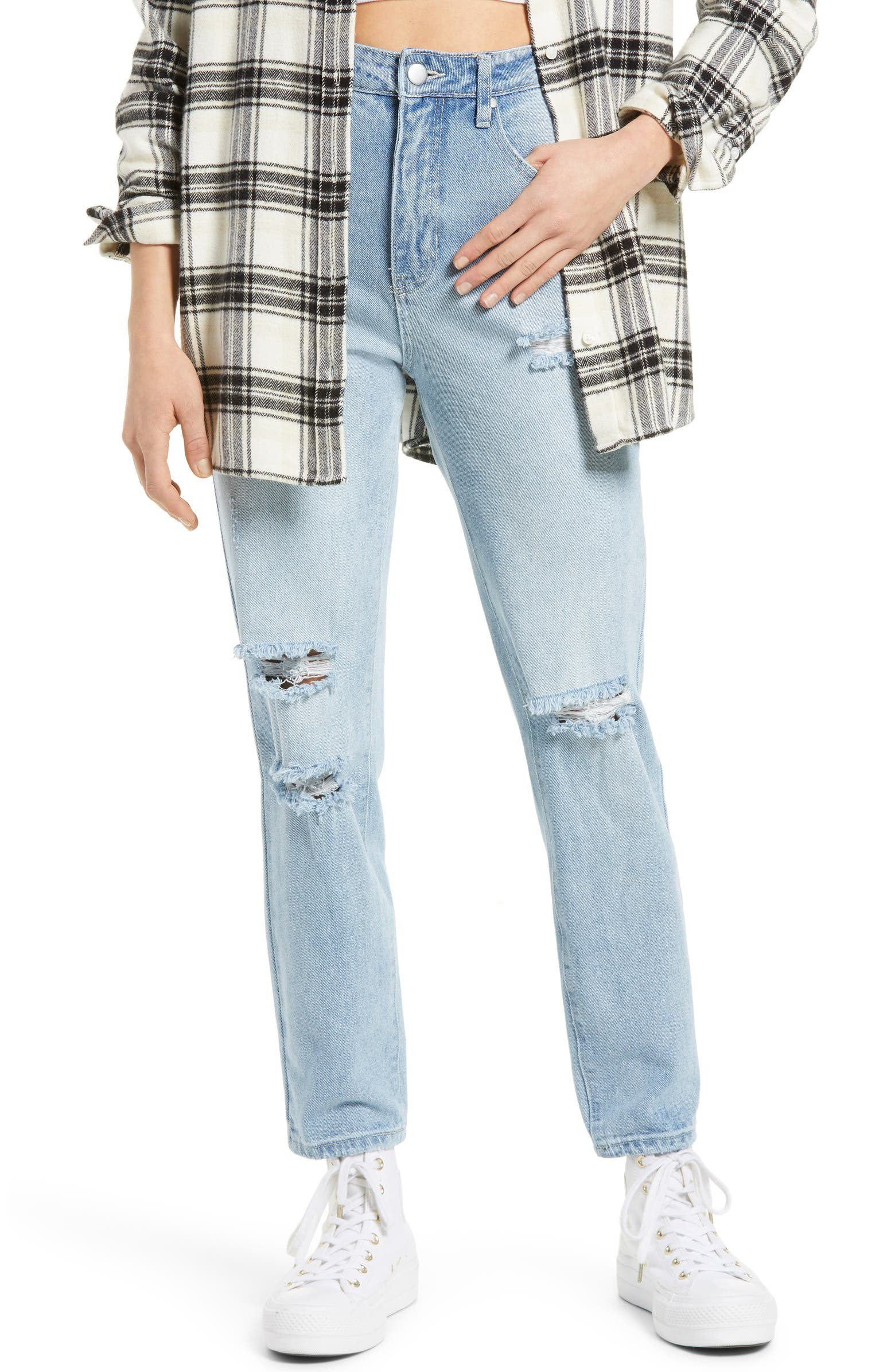 Ripped High Waist Dad Jeans | Nordstrom